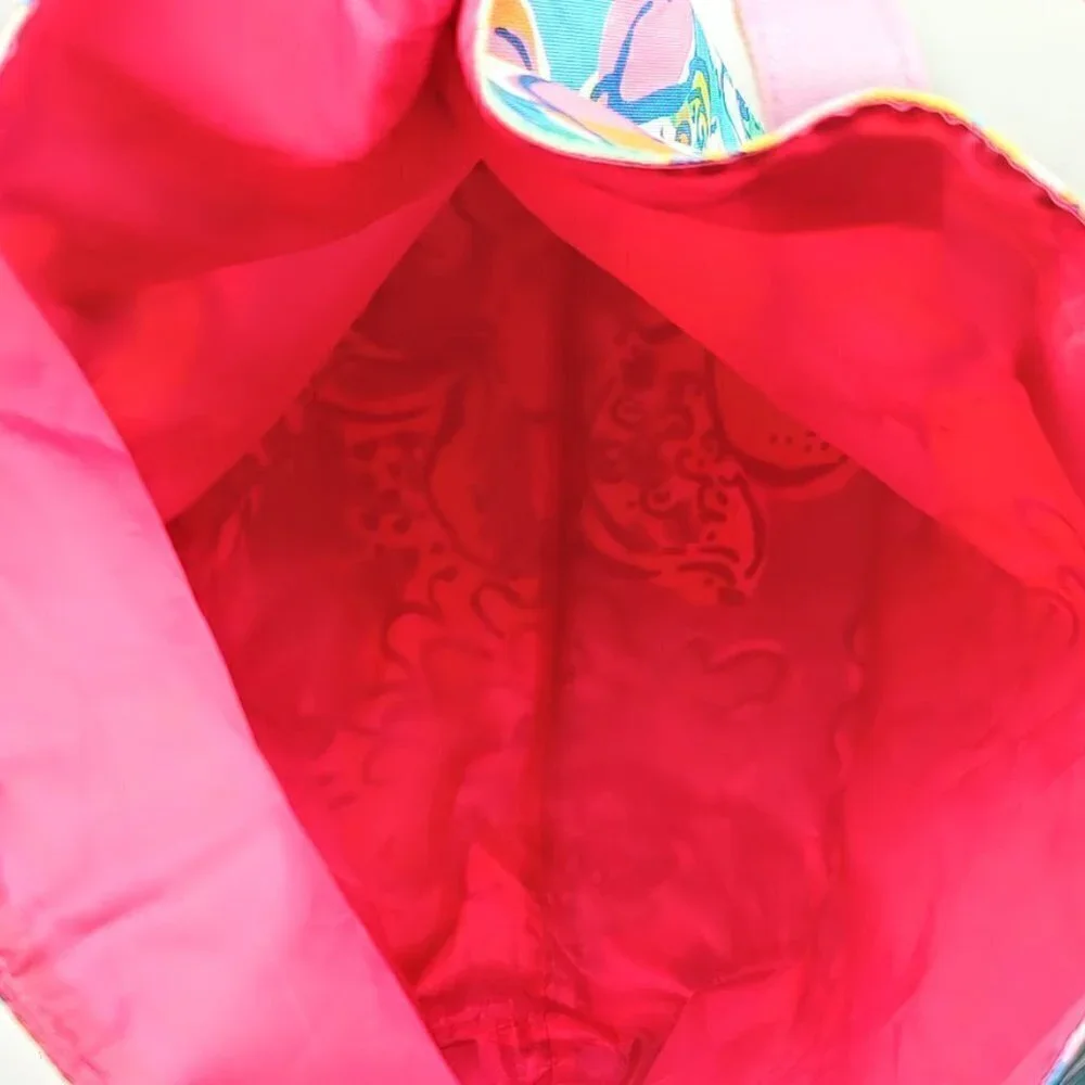 Lilly Pulitzer for Estee Lauder Floral Cotton Canvas Tote Bag